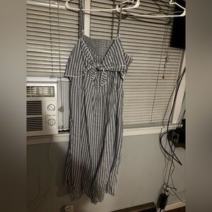 Old bay linen midi dress blue and white never worn